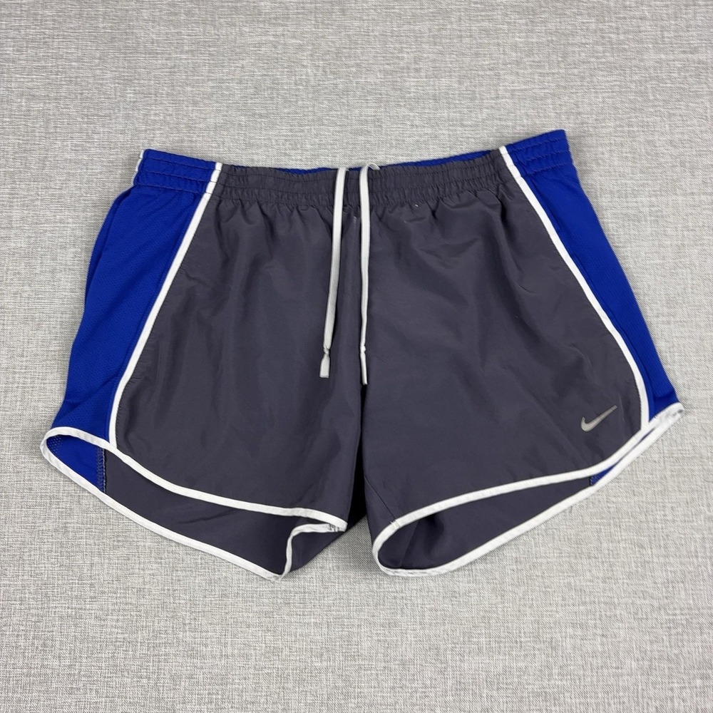 Nike Dri-FIT Running Shorts Womens M Gray Blue 3 In Lined Athletic 339866-052
